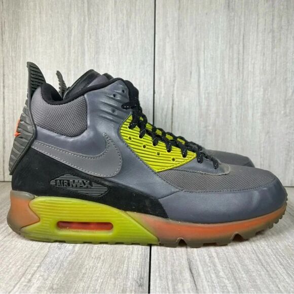 RARE 2014 Nike Air Max 90 SneakerBoot Lace Up Shoes 684722-002 Mens Size 13 - Picture 1 of 10
